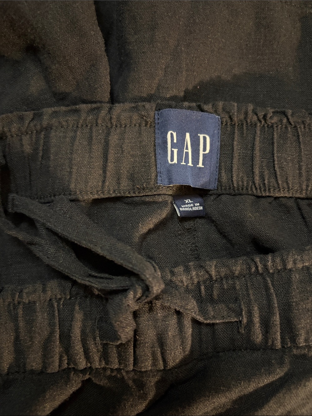 GAP Linen Blend Pull On Shorts with Pockets XL Black NWT - Picture 7 of 10